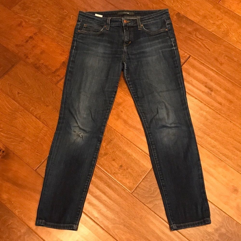 Joe’s Jeans Skinny “Bridget” Fit Medium Dark Wash with Mild Distress Size 28